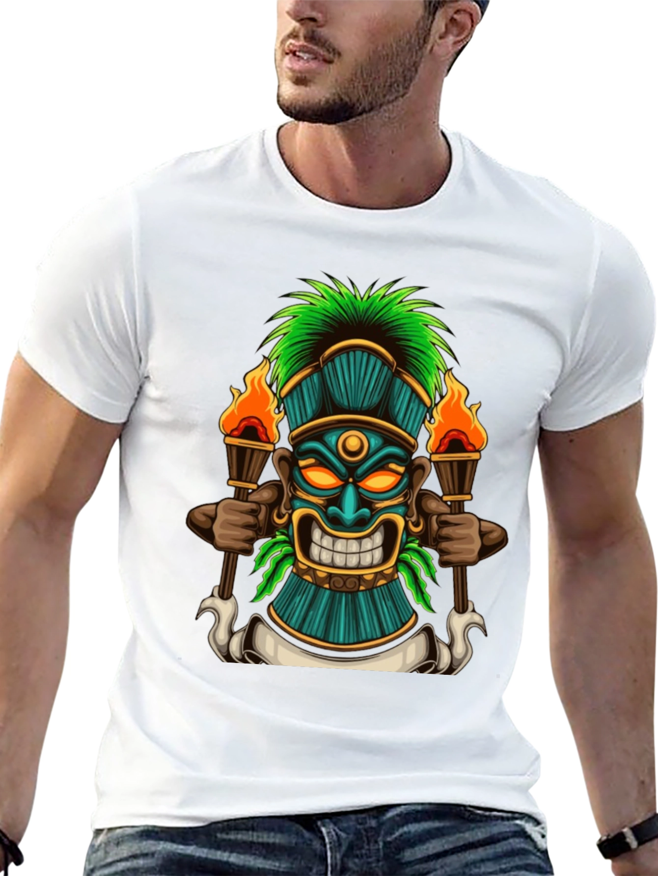 Tiki Totem Graphic Tee - Island Vibes