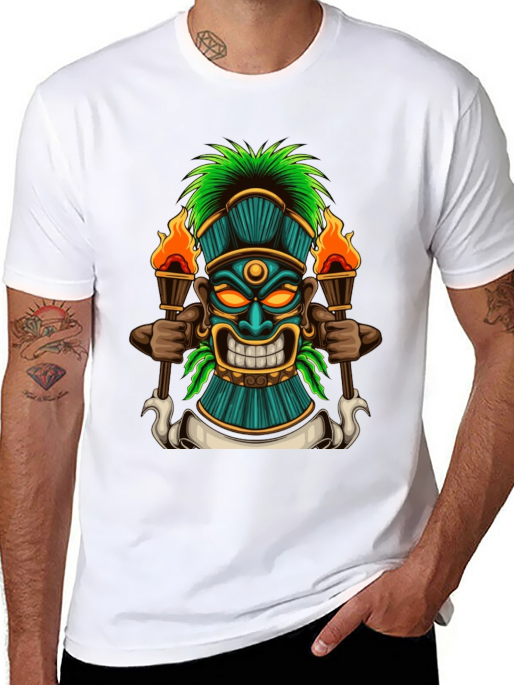 Tiki Totem Graphic Tee - Island Vibes
