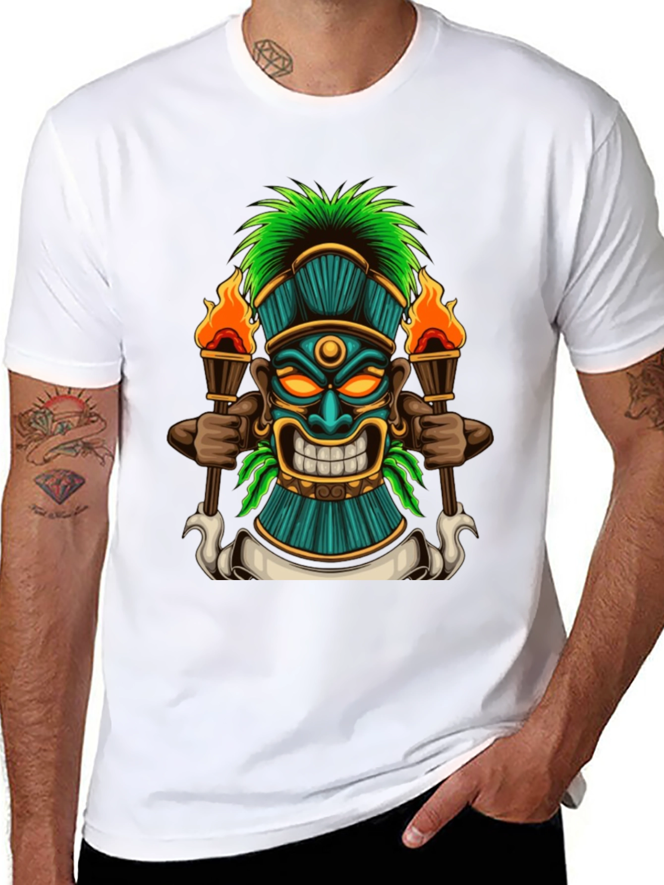 Tiki Totem Graphic Tee - Island Vibes