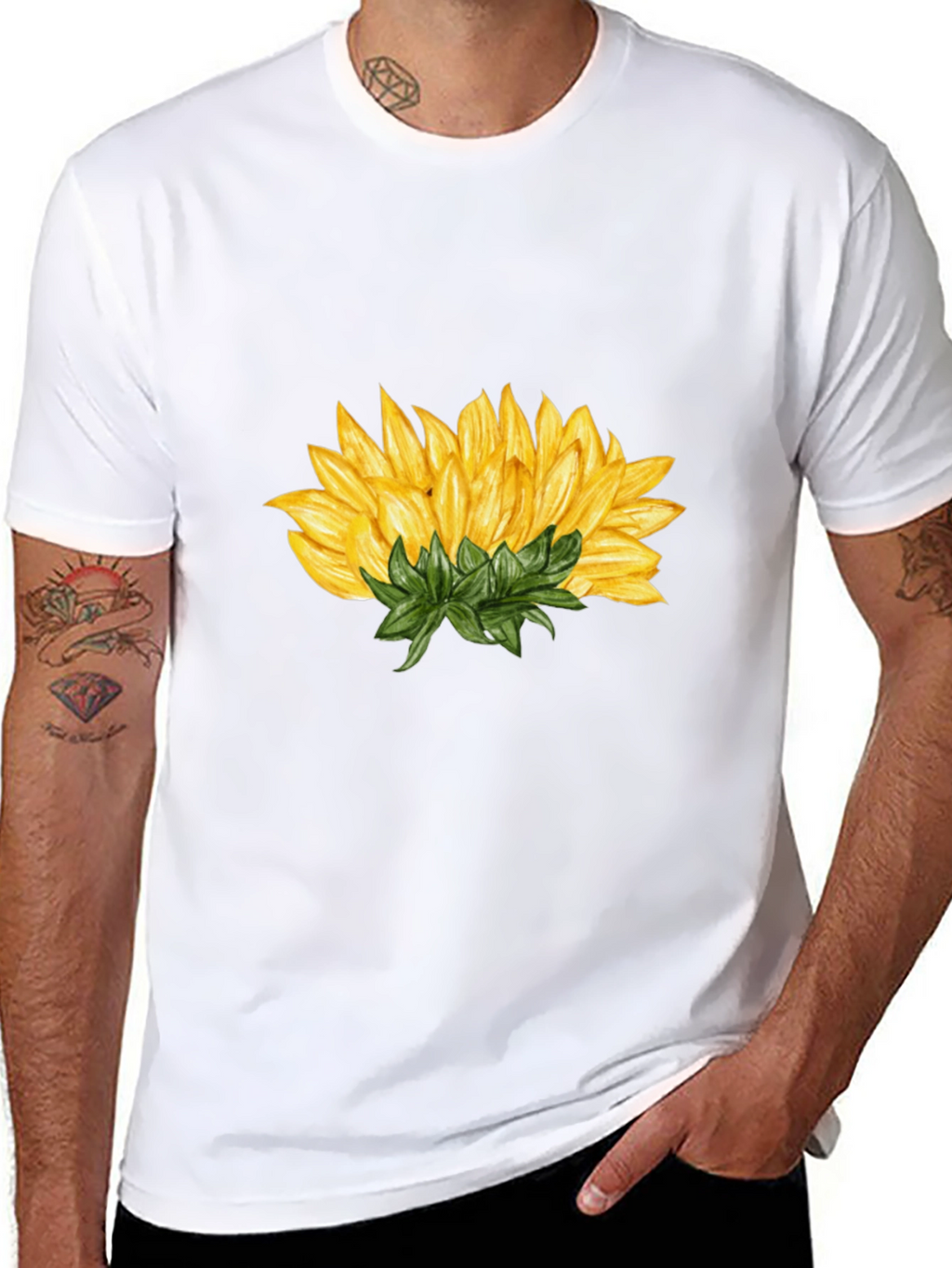 Sunflower Graphic Black T-Shirt