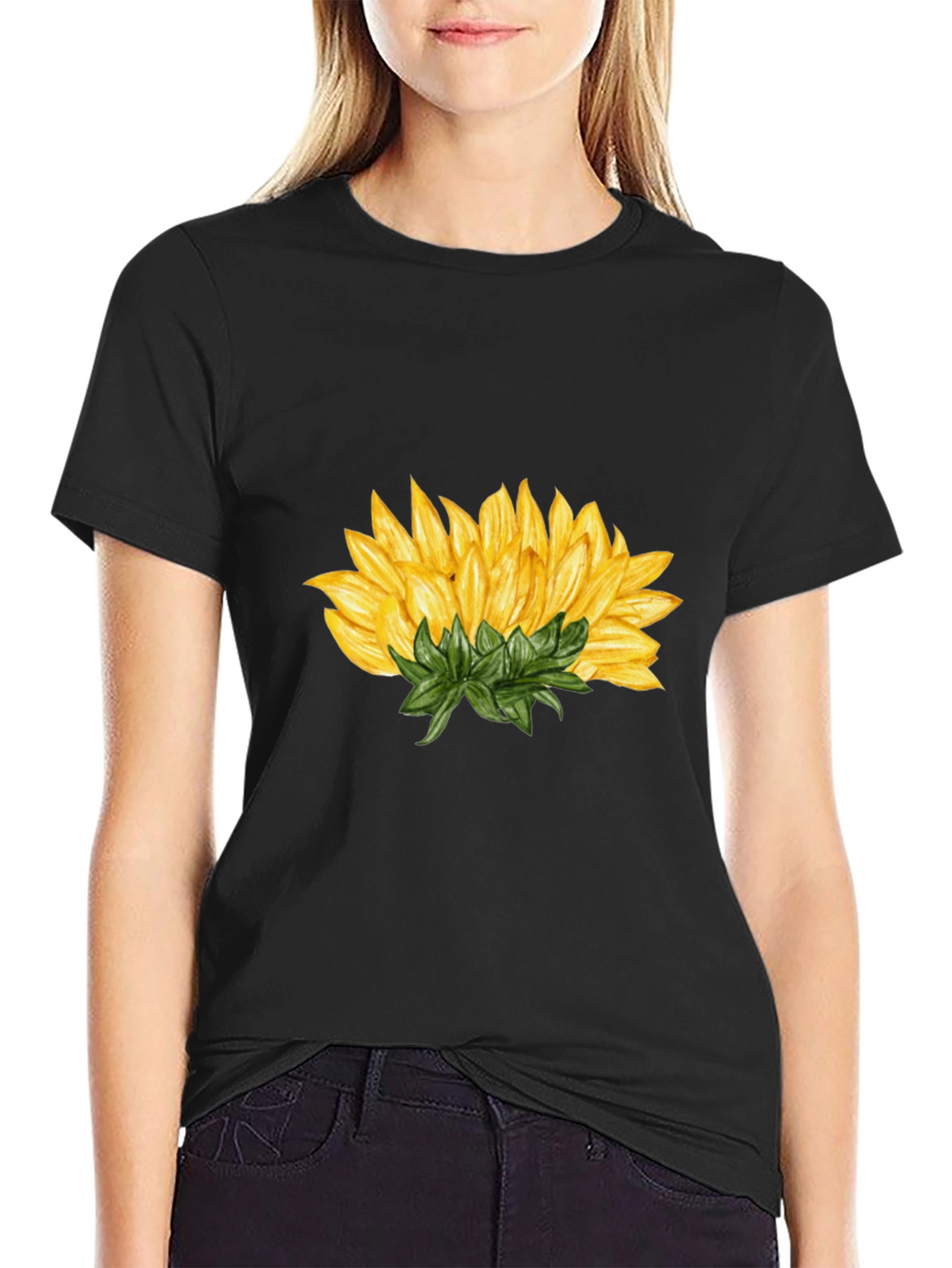 Sunflower Graphic Black T-Shirt