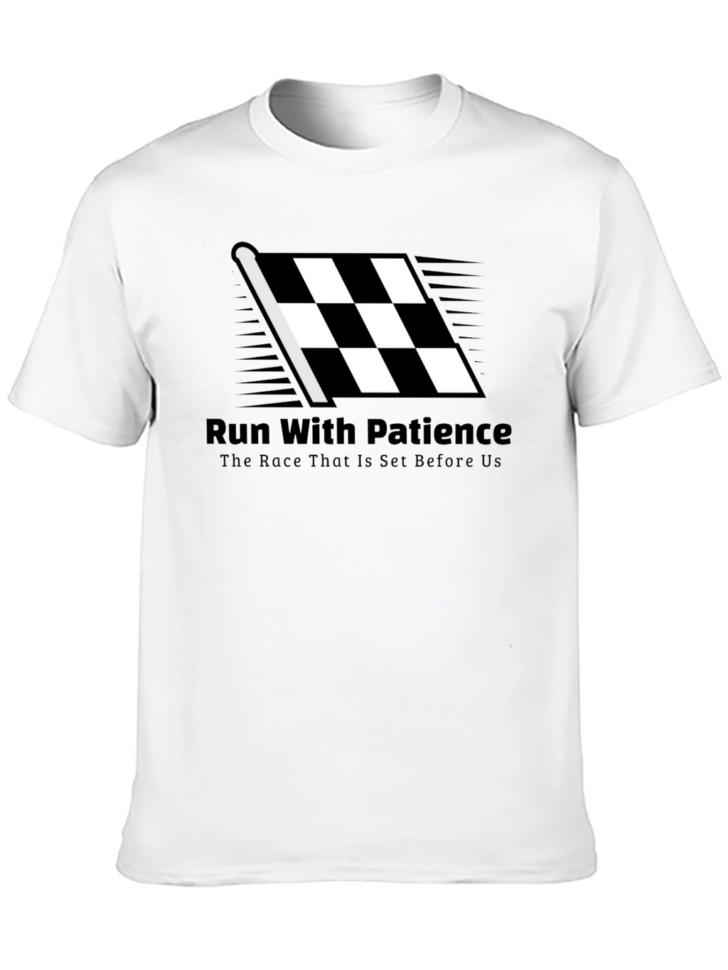 Run With Patience T-Shirt - Black Christian Tee