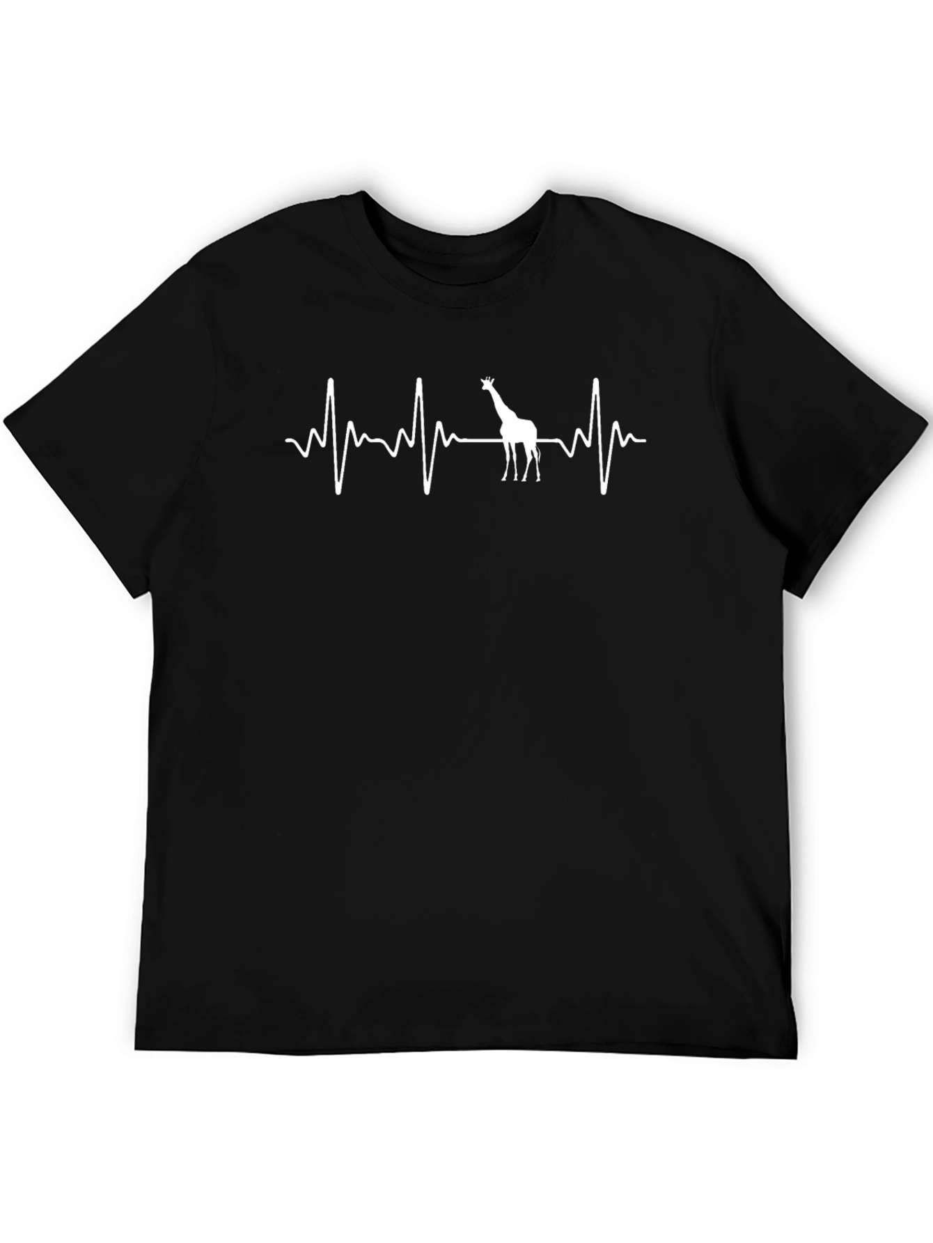 Giraffe Heartbeat Graphic Tee - Black