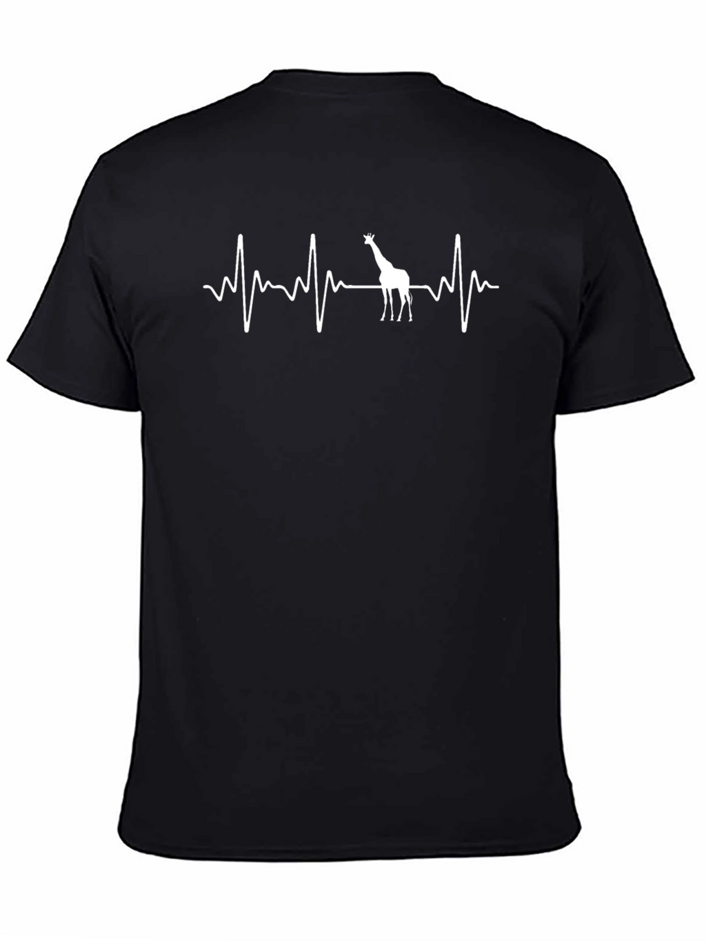 Giraffe Heartbeat Graphic Tee - Black