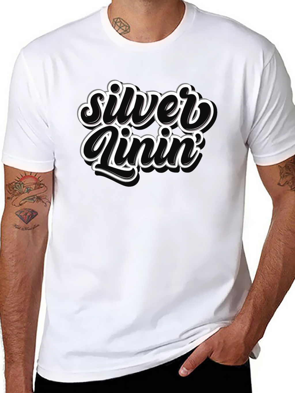 Silver Lining Graphic T-Shirt - Black