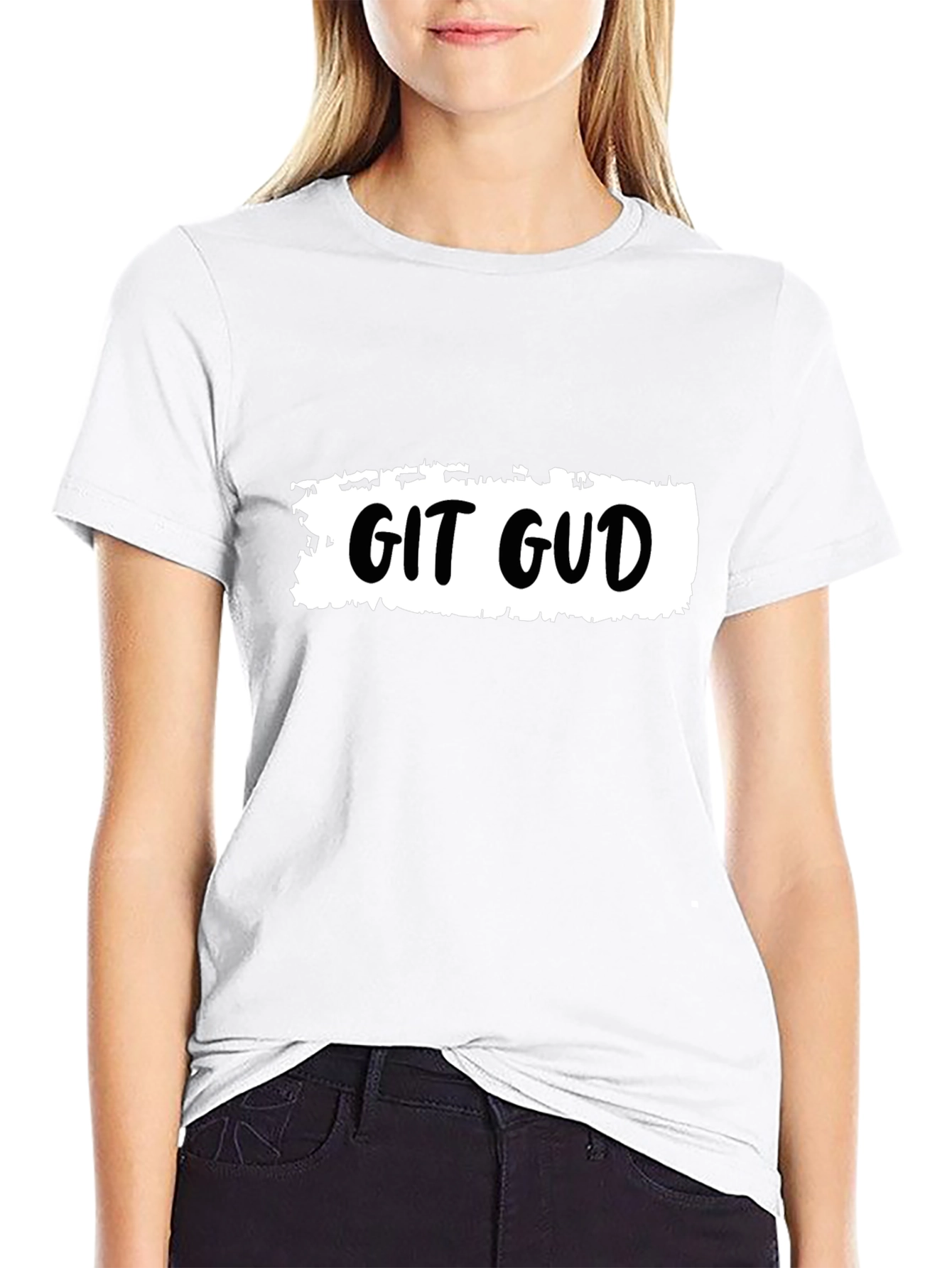 Git Gud T-Shirt - Black Cotton Tee for Coders