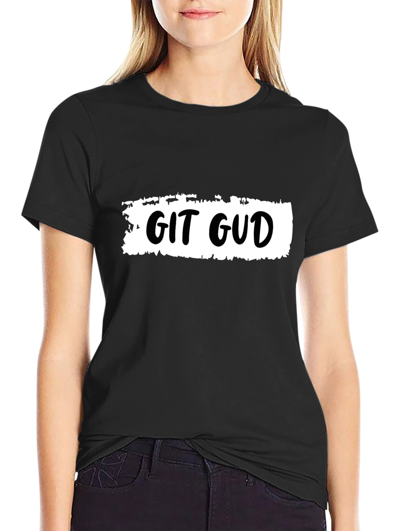 Git Gud T-Shirt - Black Cotton Tee for Coders
