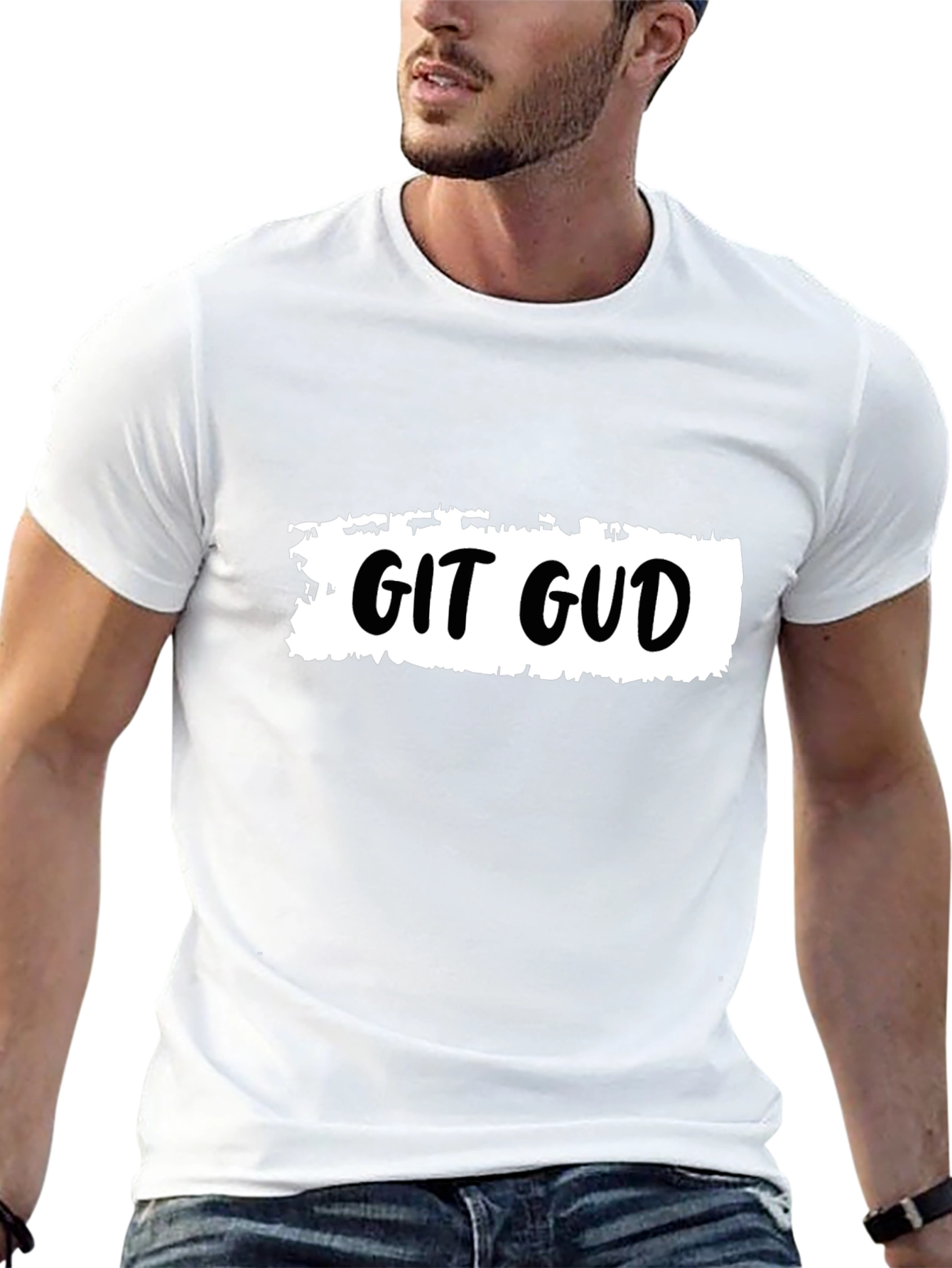 Git Gud T-Shirt - Black Cotton Tee for Coders