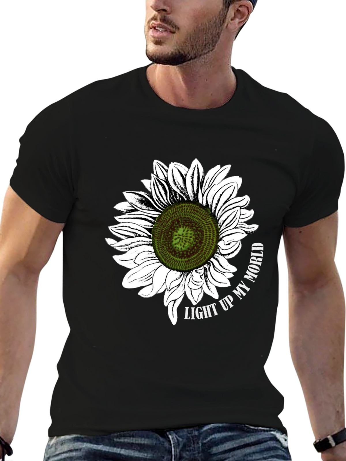 Sunflower Graphic T-Shirt - Light Up My World Black Tee