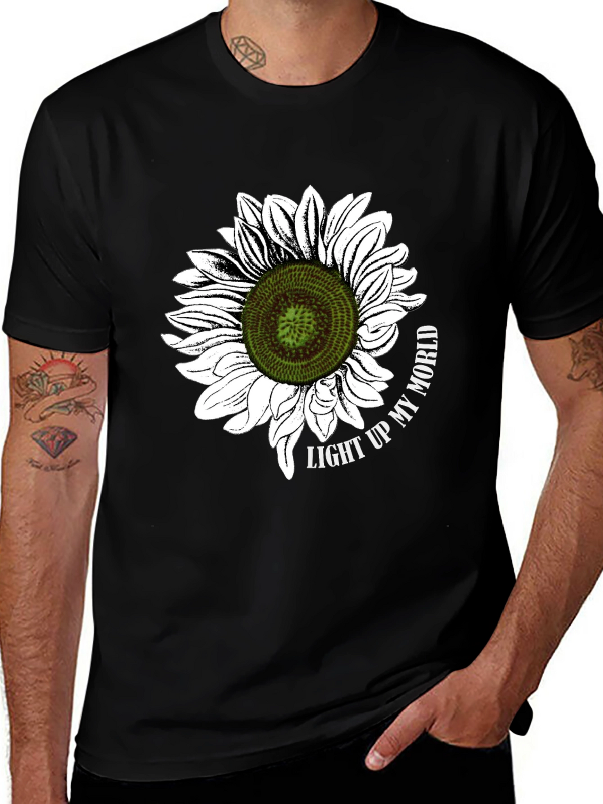 Sunflower Graphic T-Shirt - Light Up My World Black Tee