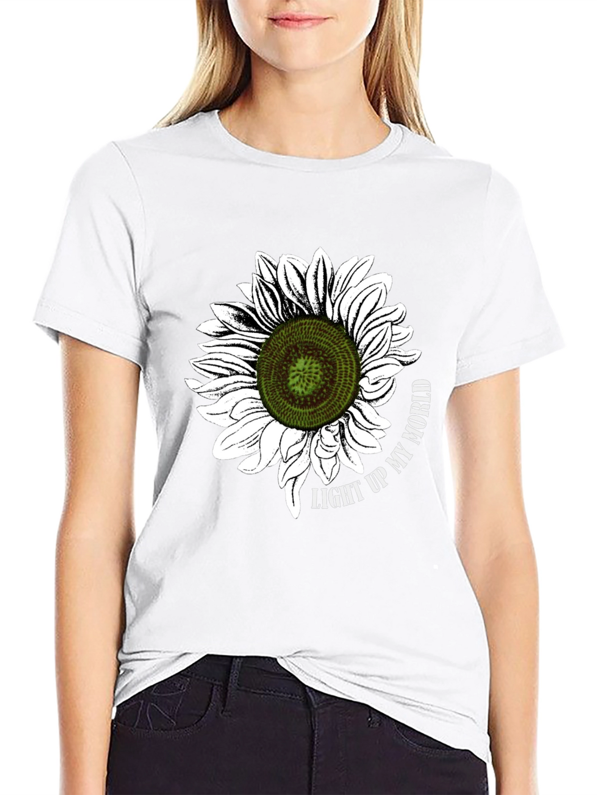 Sunflower Graphic T-Shirt - Light Up My World Black Tee