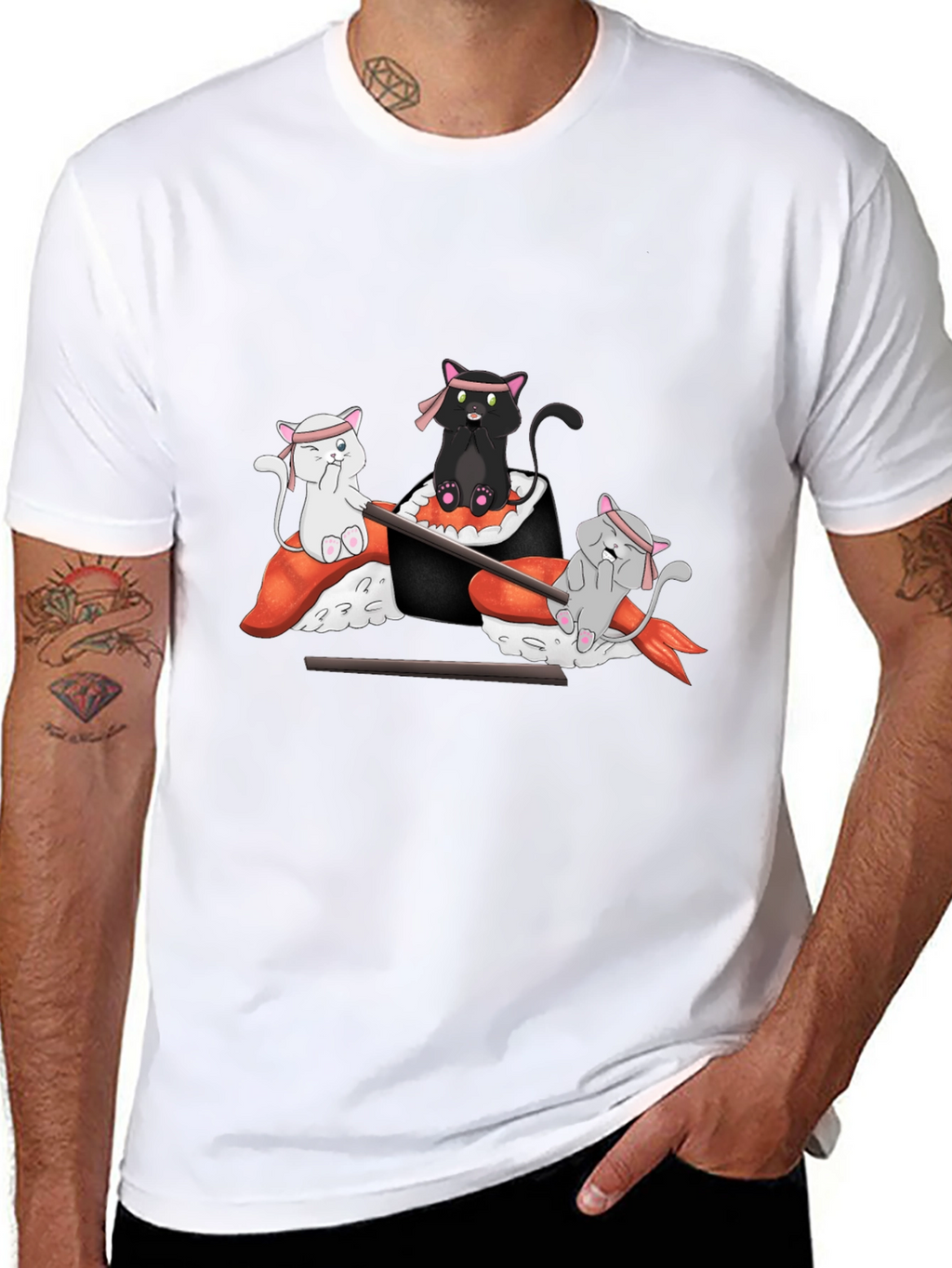 Sushi Cat T-Shirt: Cute Anime Design
