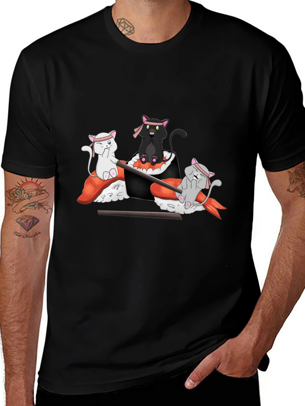 Sushi Cat T-Shirt: Cute Anime Design