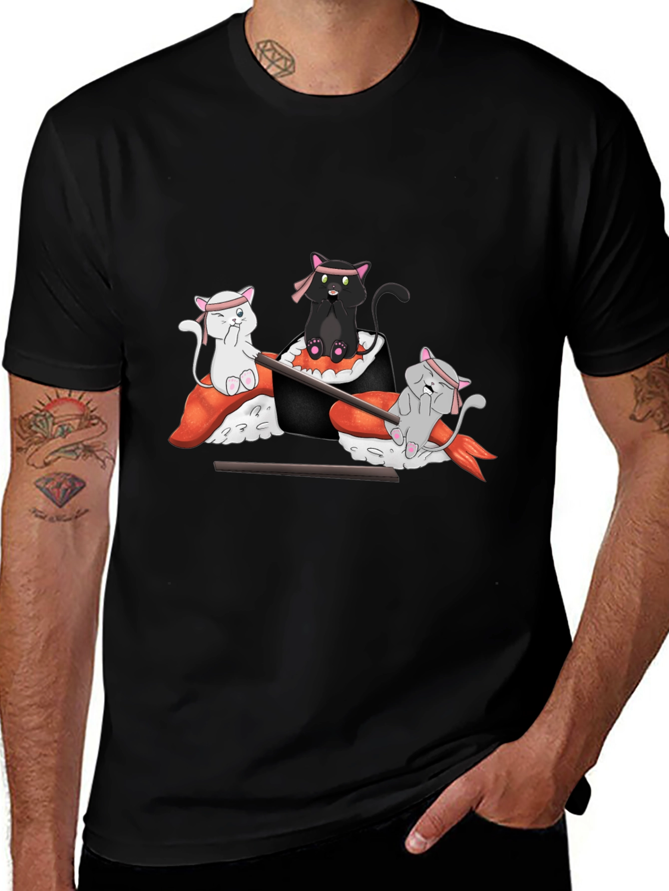 Sushi Cat T-Shirt: Cute Anime Design