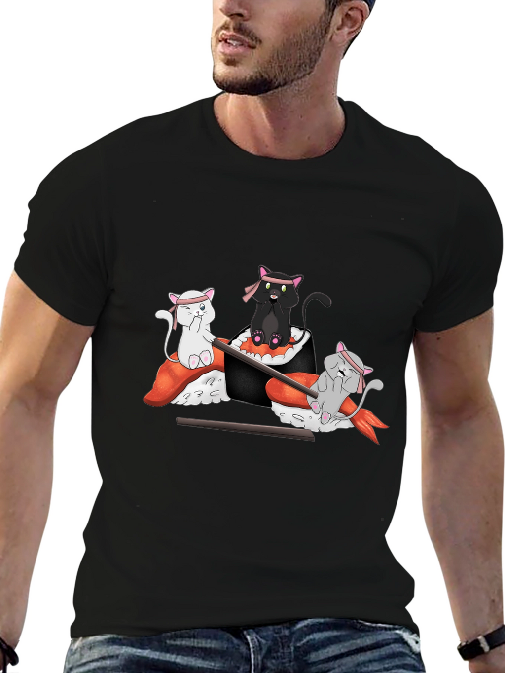 Sushi Cat T-Shirt: Cute Anime Design
