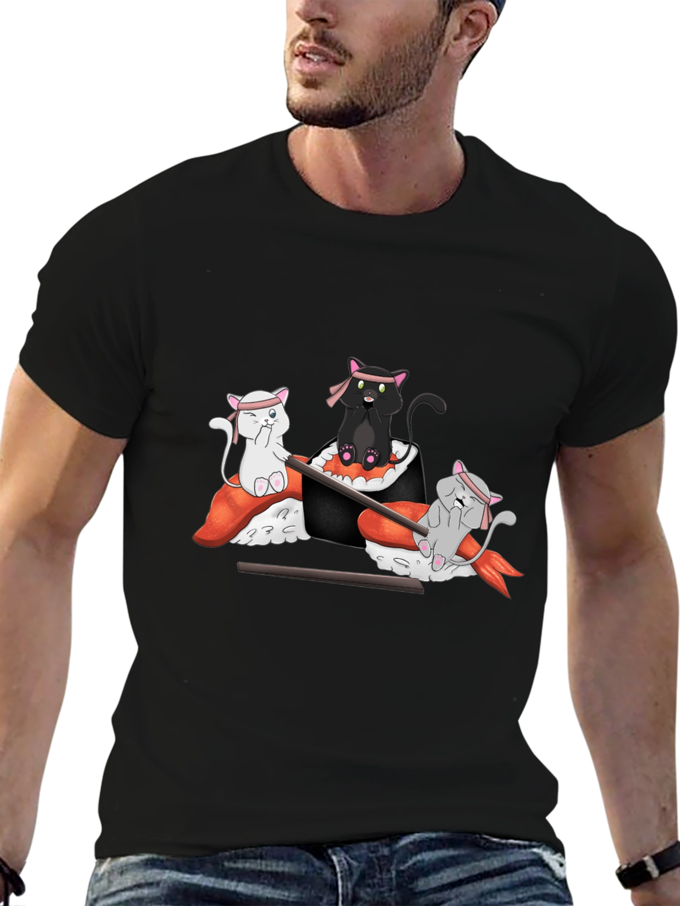 Sushi Cat T-Shirt: Cute Anime Design