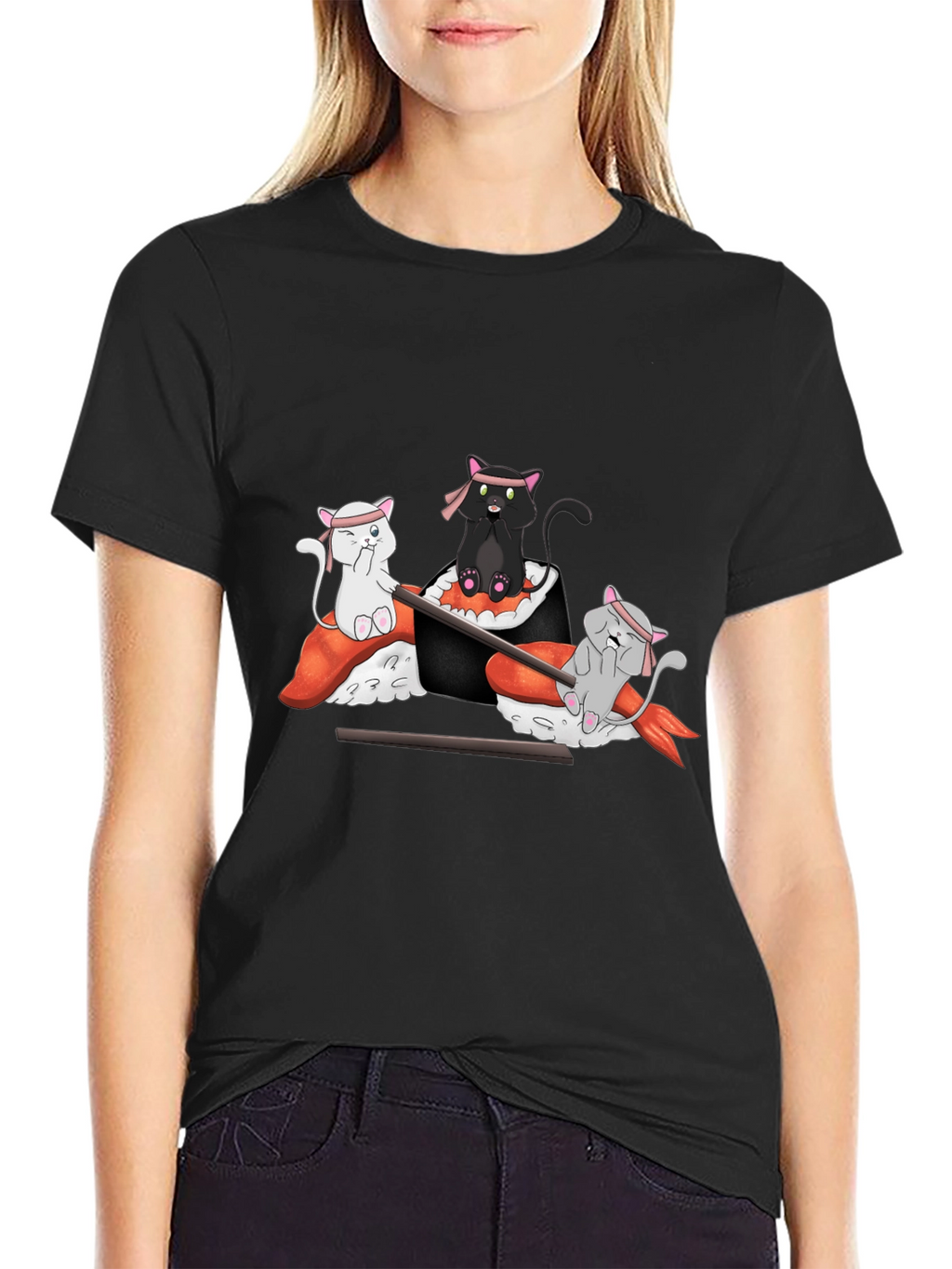 Sushi Cat T-Shirt: Cute Anime Design