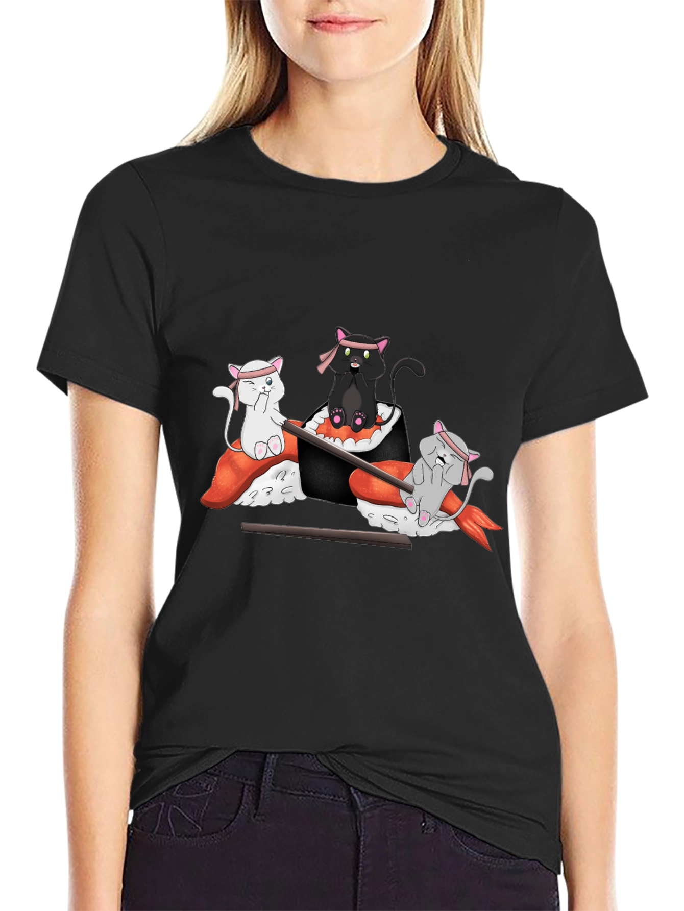 Sushi Cat T-Shirt: Cute Anime Design