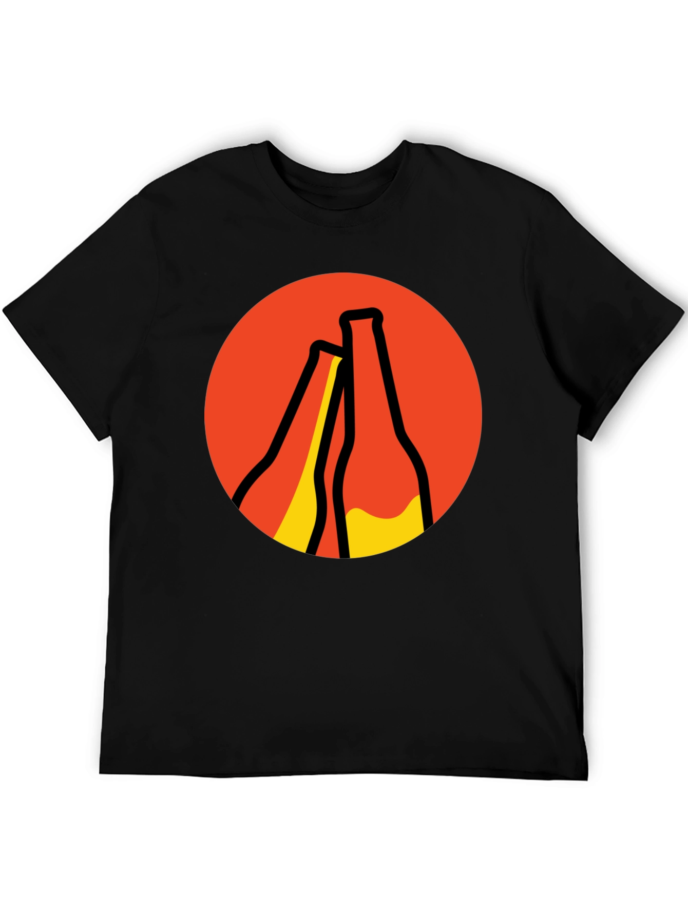 Retro Beer Bottle Graphic T-Shirt - Black