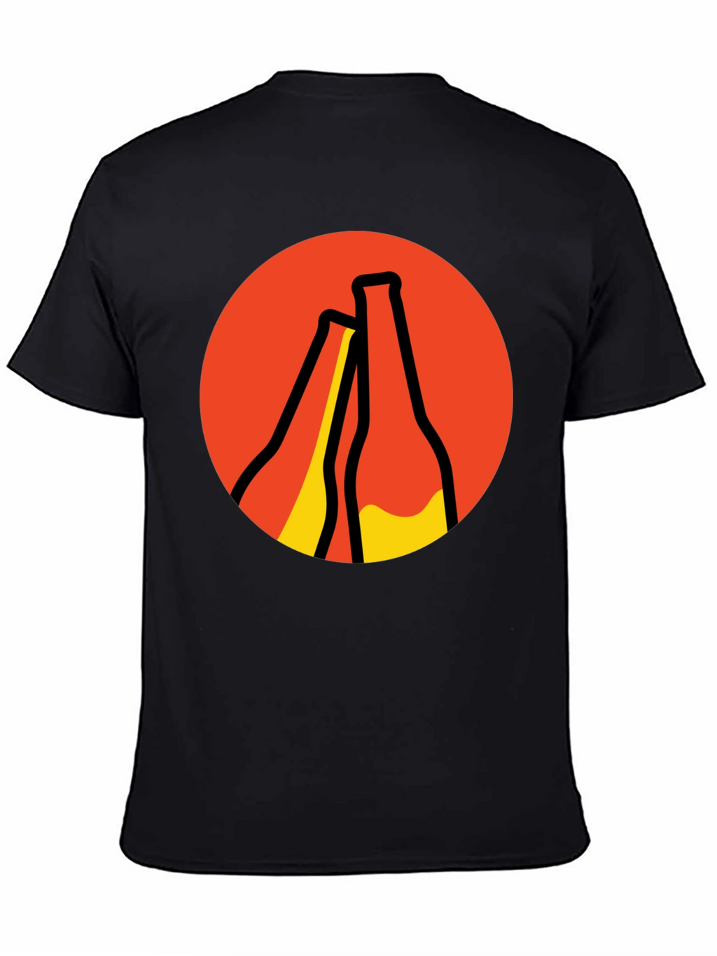 Retro Beer Bottle Graphic T-Shirt - Black