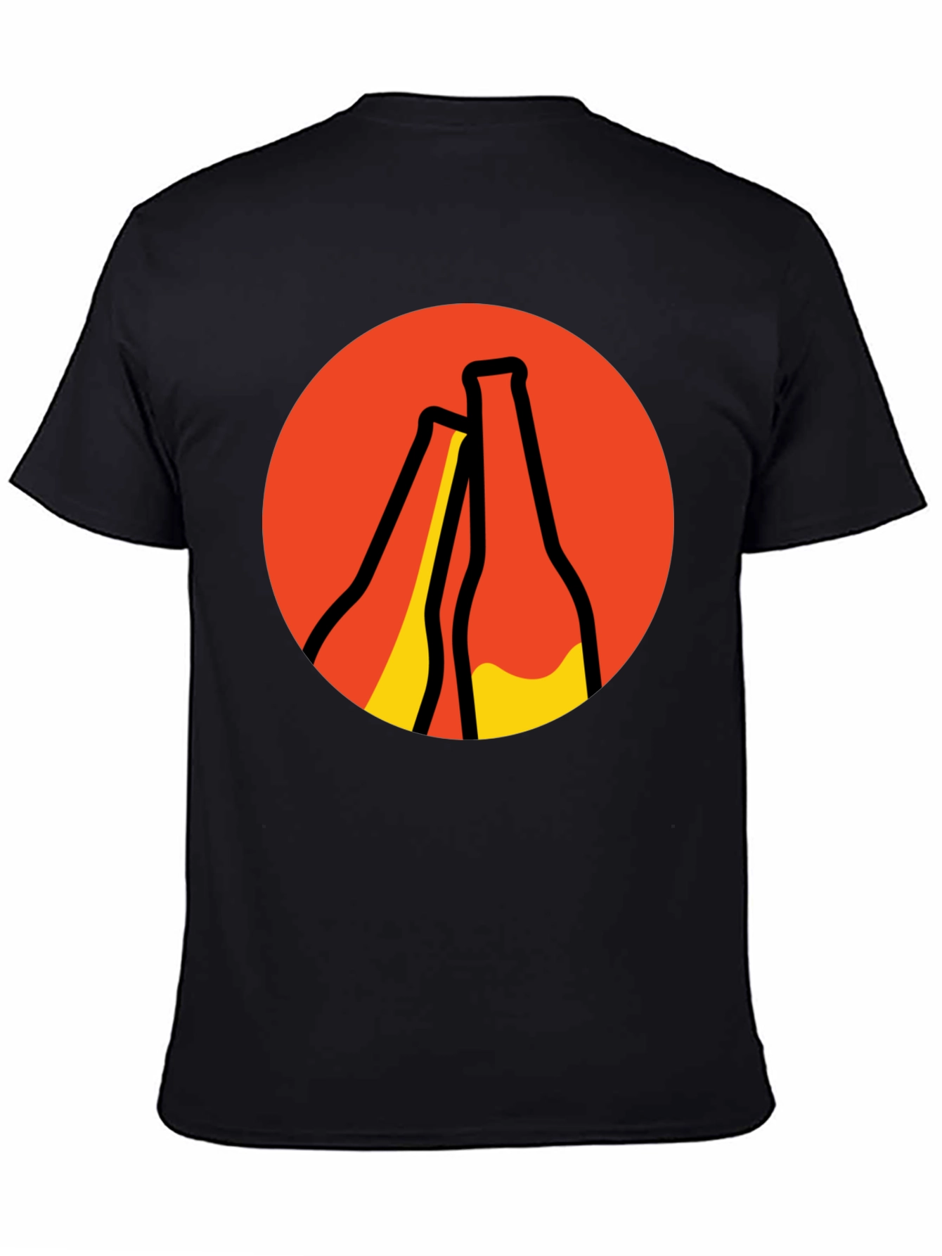 Retro Beer Bottle Graphic T-Shirt - Black