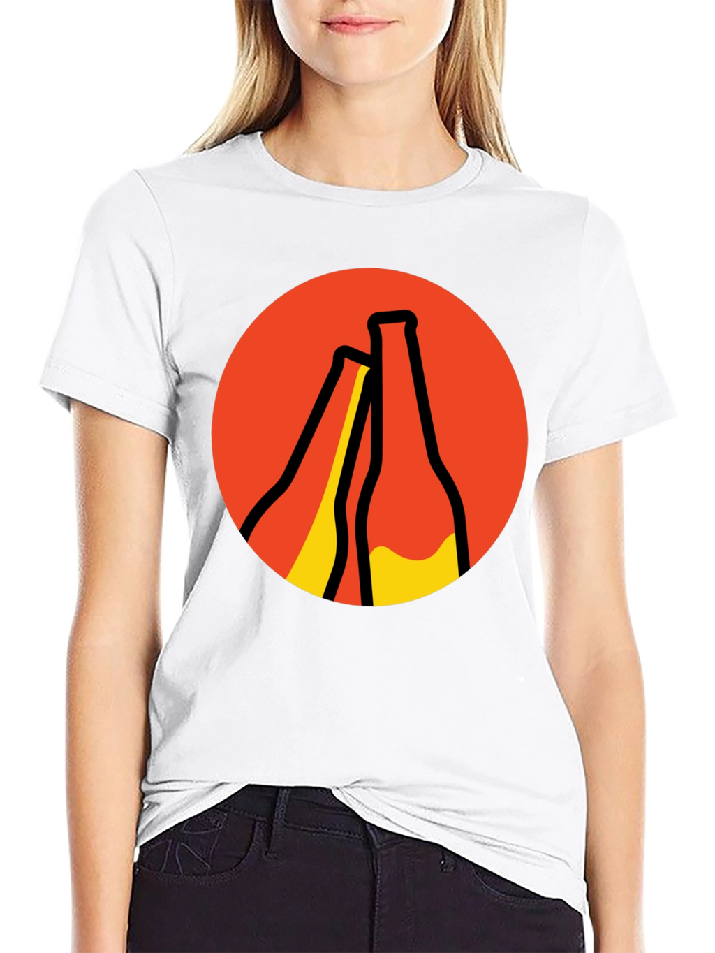 Retro Beer Bottle Graphic T-Shirt - Black