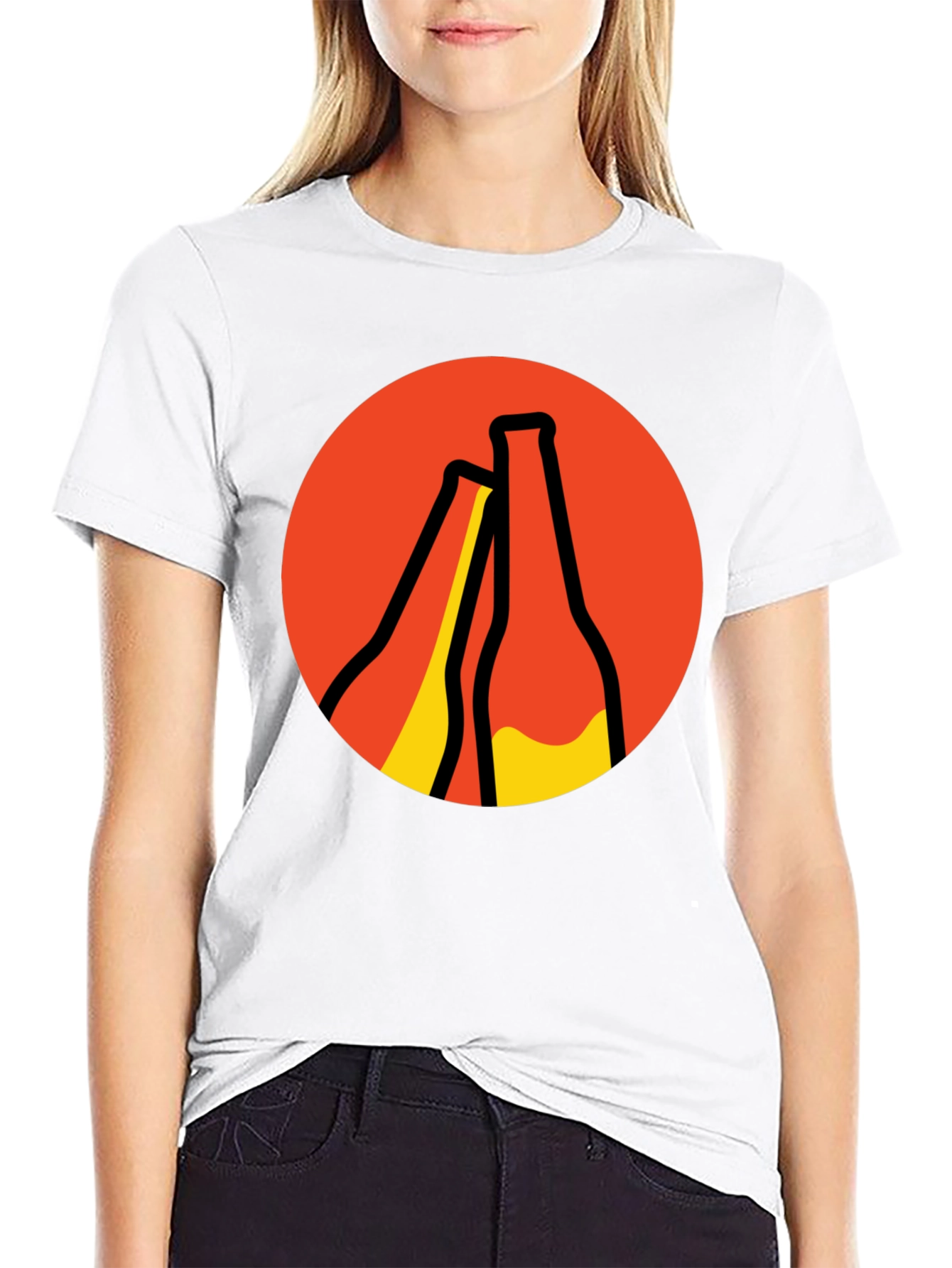 Retro Beer Bottle Graphic T-Shirt - Black
