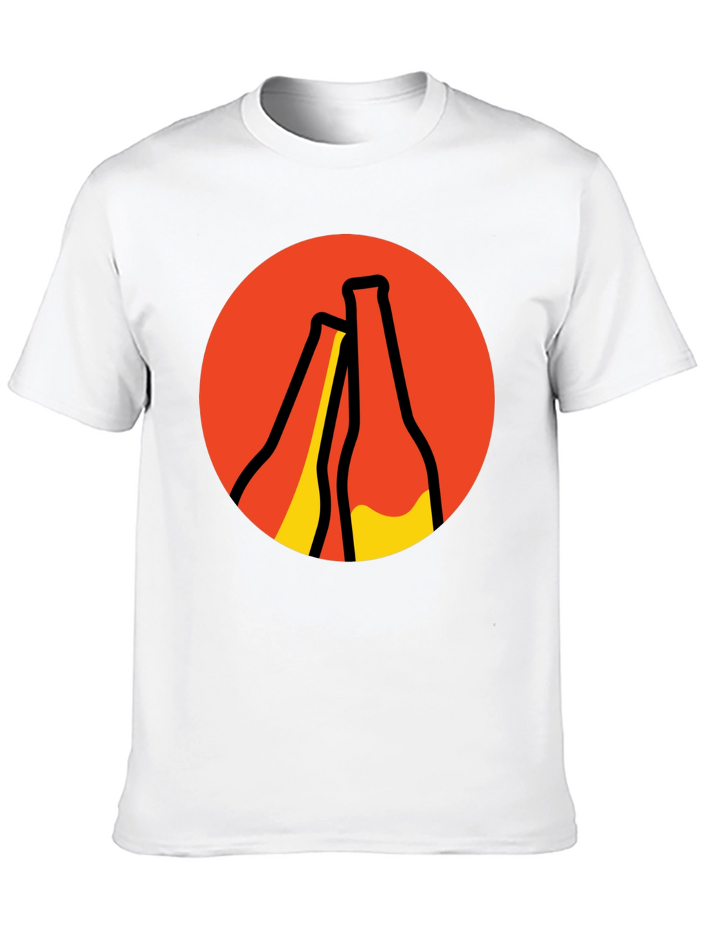 Retro Beer Bottle Graphic T-Shirt - Black