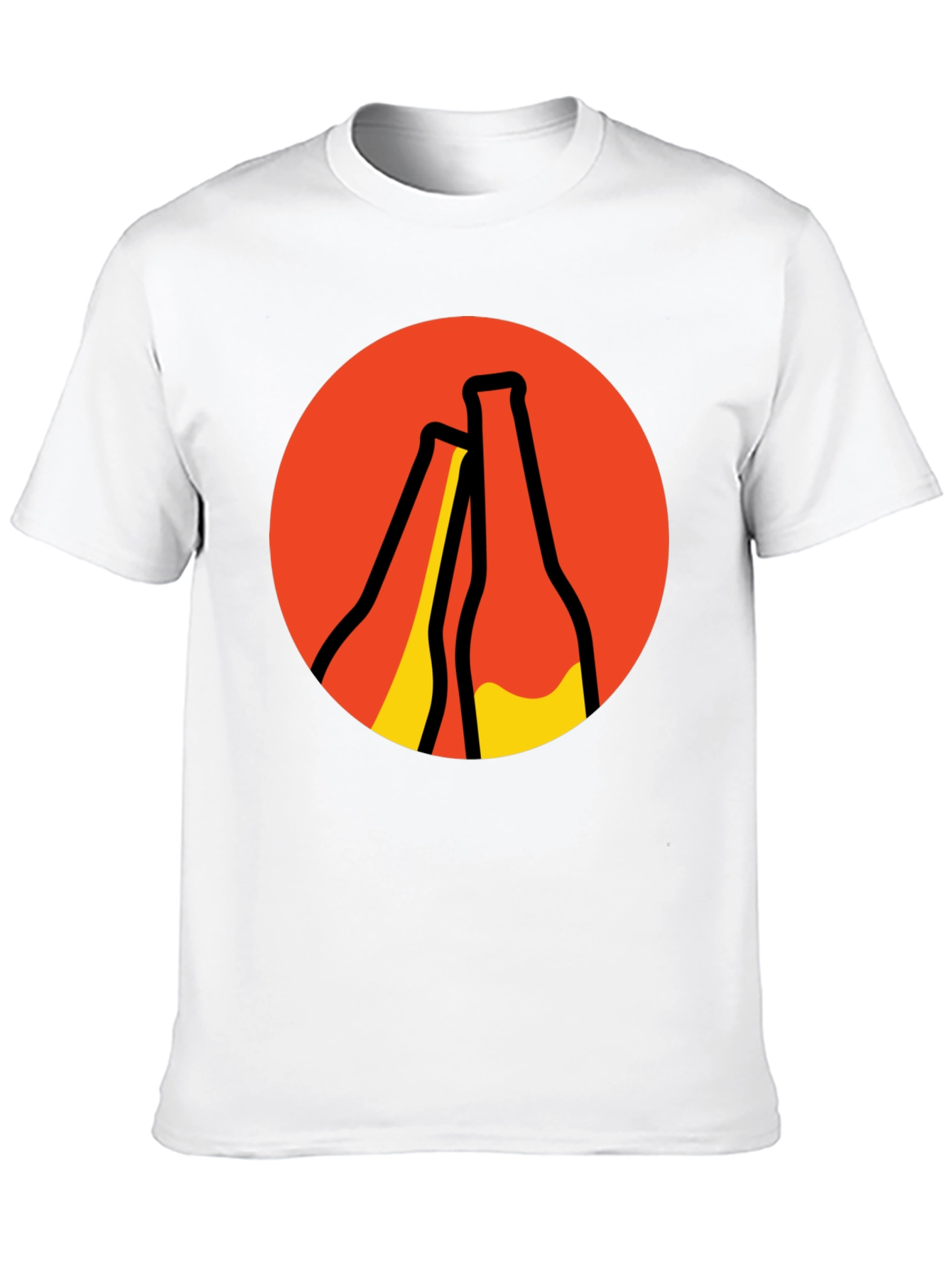 Retro Beer Bottle Graphic T-Shirt - Black