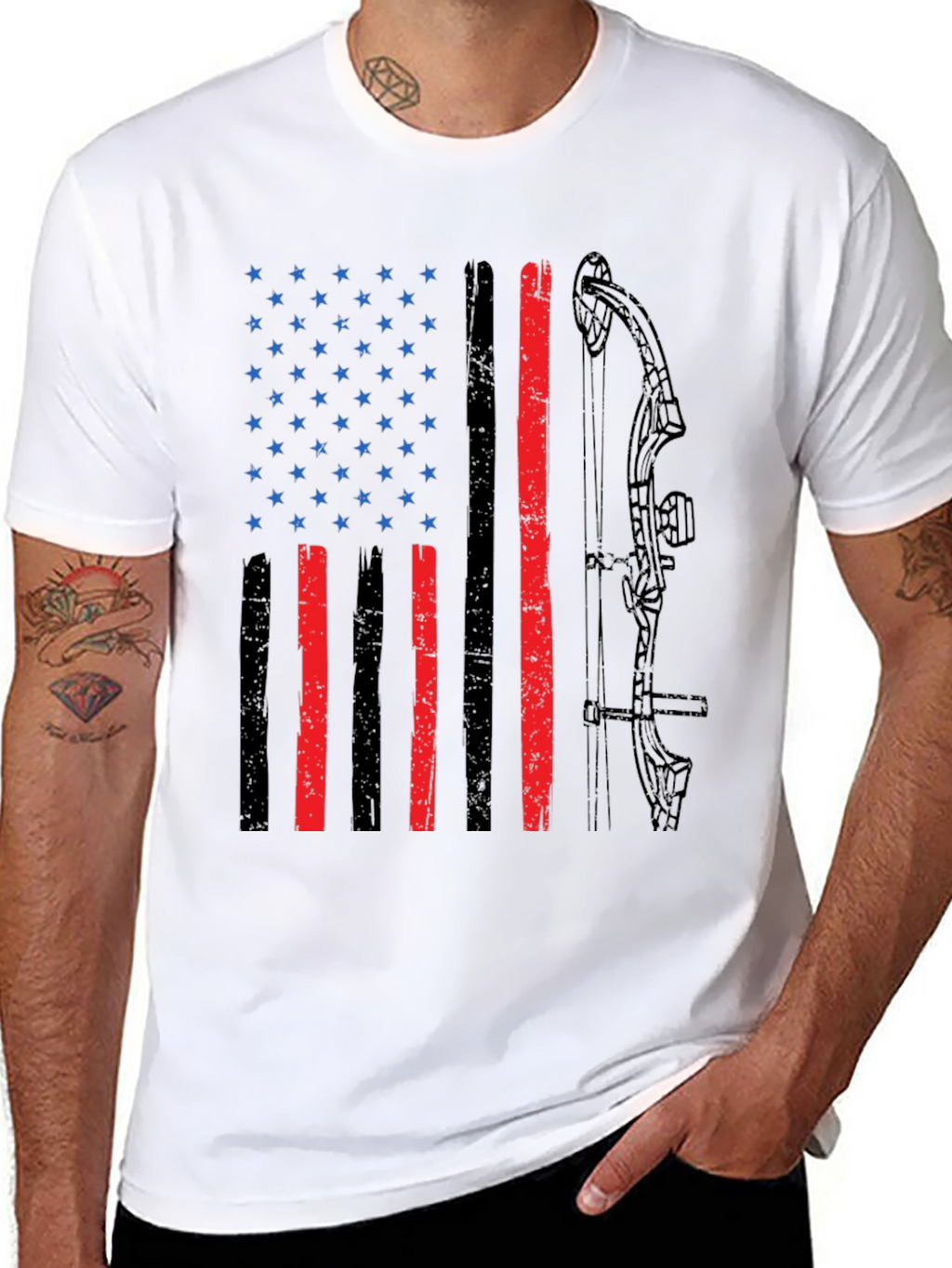 American Flag Bow Hunting T-Shirt