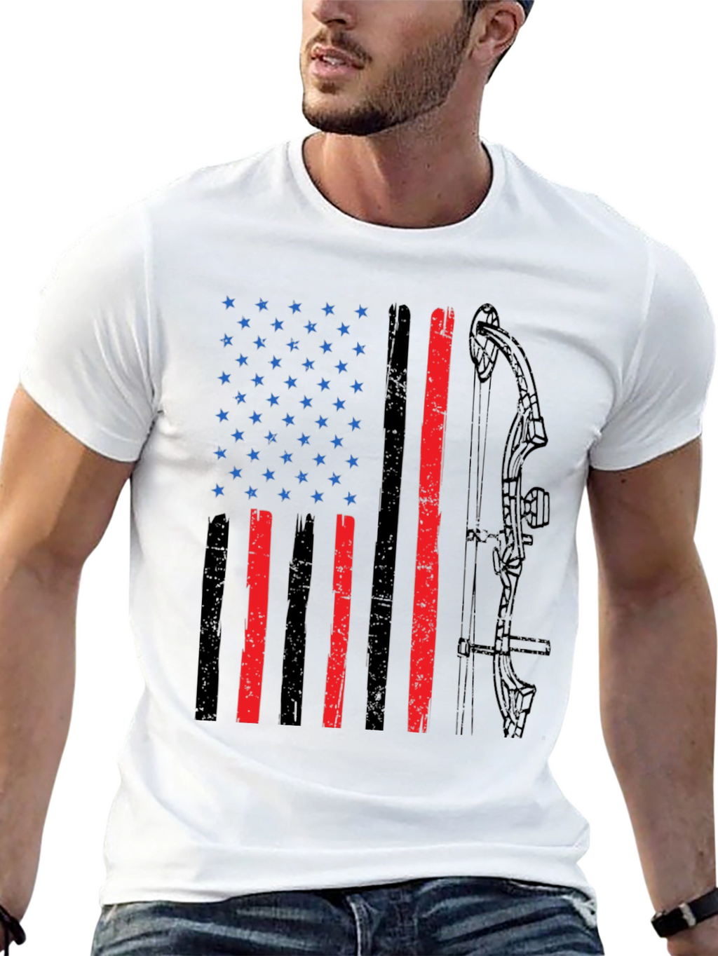 American Flag Bow Hunting T-Shirt