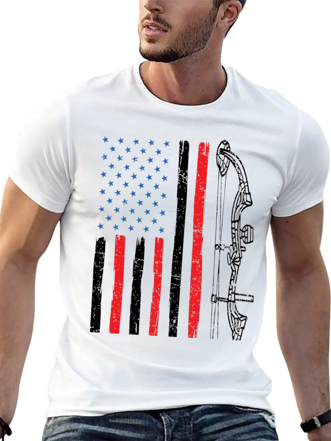 American Flag Bow Hunting T-Shirt