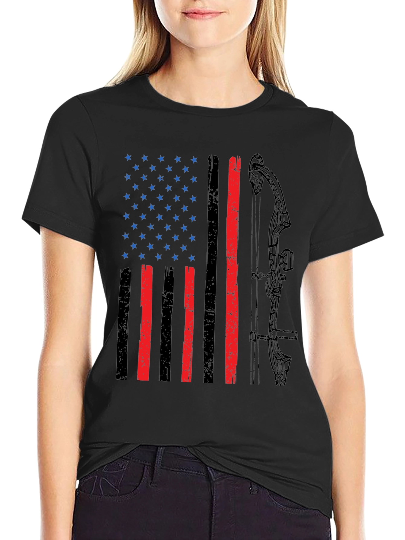 American Flag Bow Hunting T-Shirt