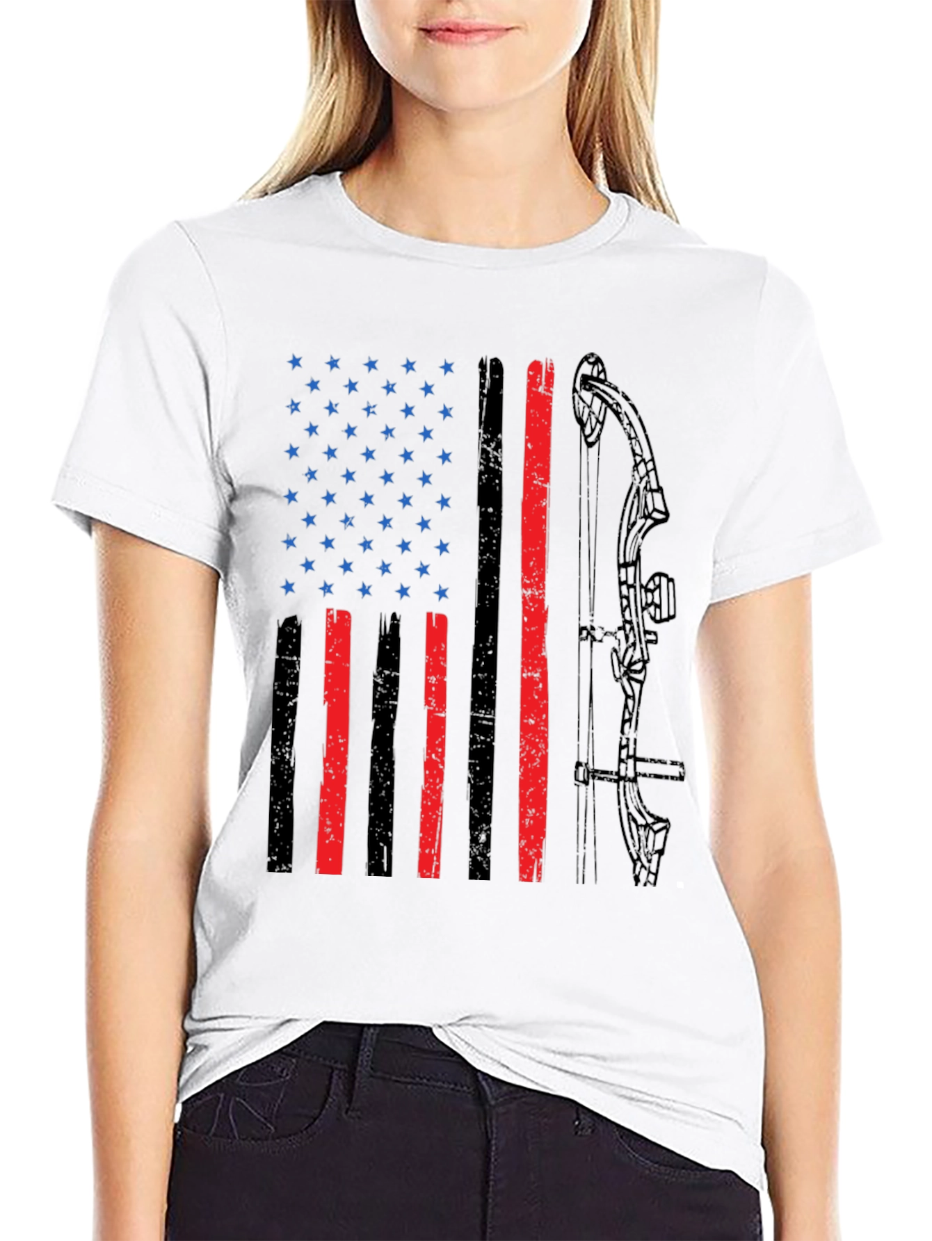 American Flag Bow Hunting T-Shirt