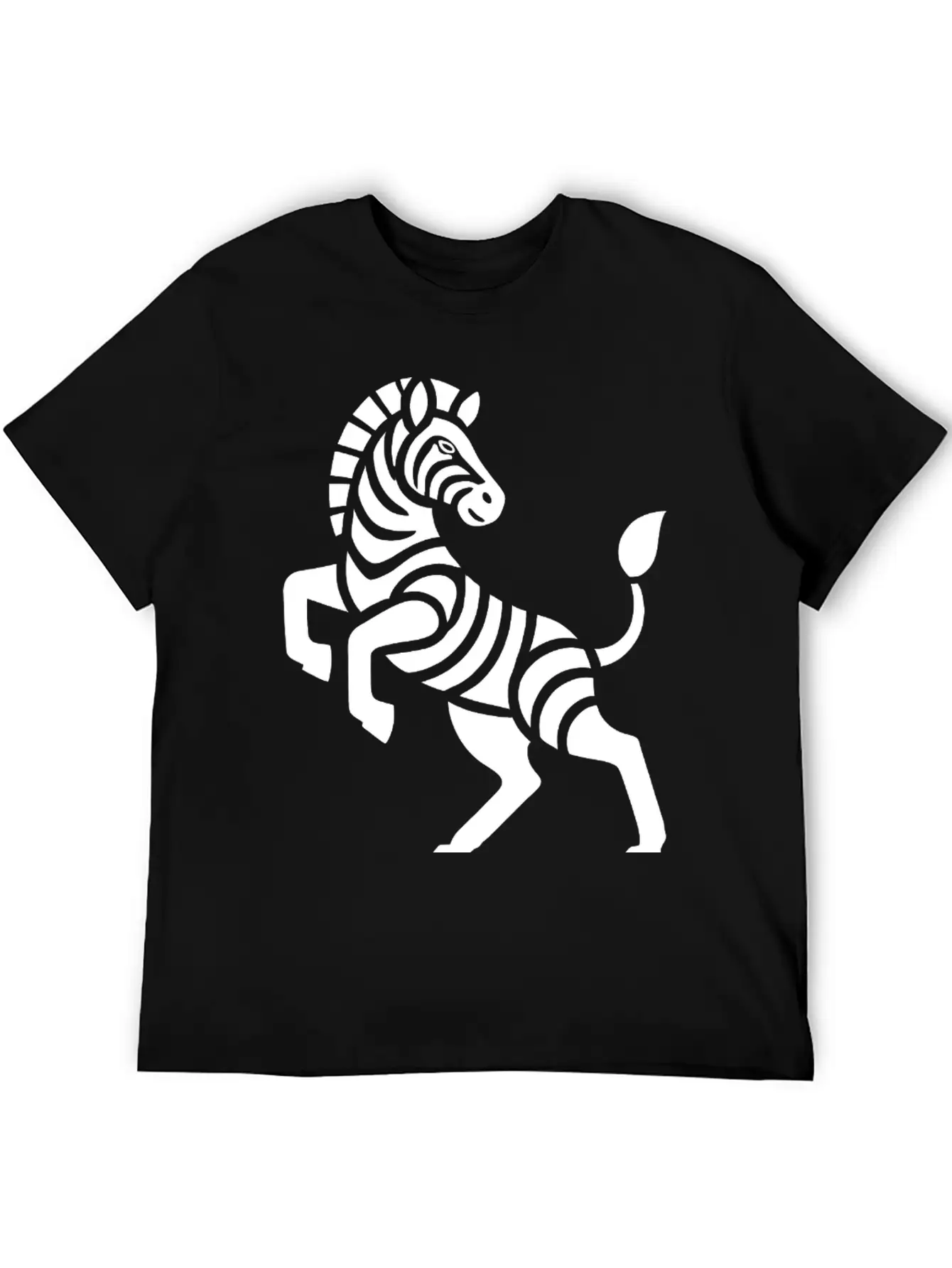 Zebra Silhouette Trick Minimal Design Breathable Graphic T-Shirt – Perfect For Casual Days