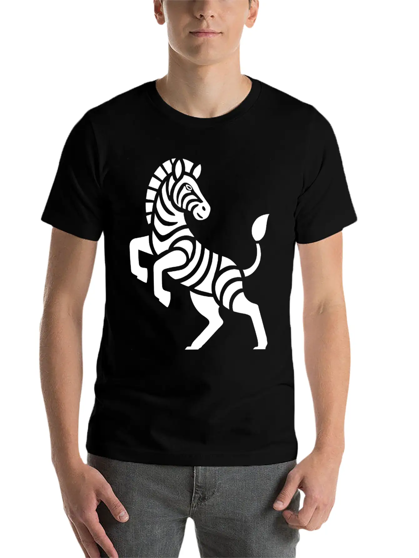 Zebra Silhouette Trick Minimal Design Breathable Graphic T-Shirt – Perfect For Casual Days