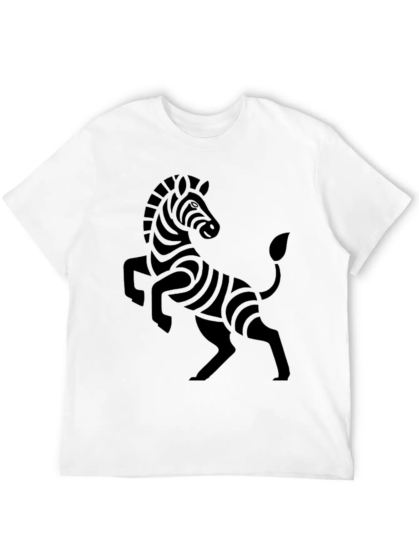 Zebra Silhouette Trick Minimal Design Breathable Graphic T-Shirt – Perfect For Casual Days