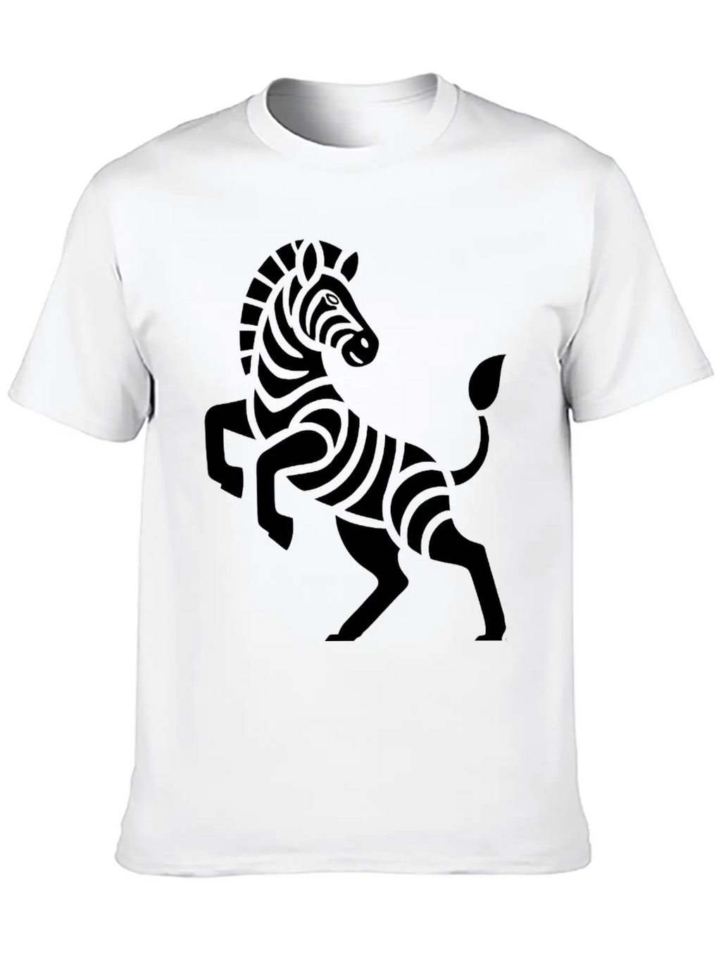 Zebra Silhouette Trick Minimal Design Breathable Graphic T-Shirt – Perfect For Casual Days