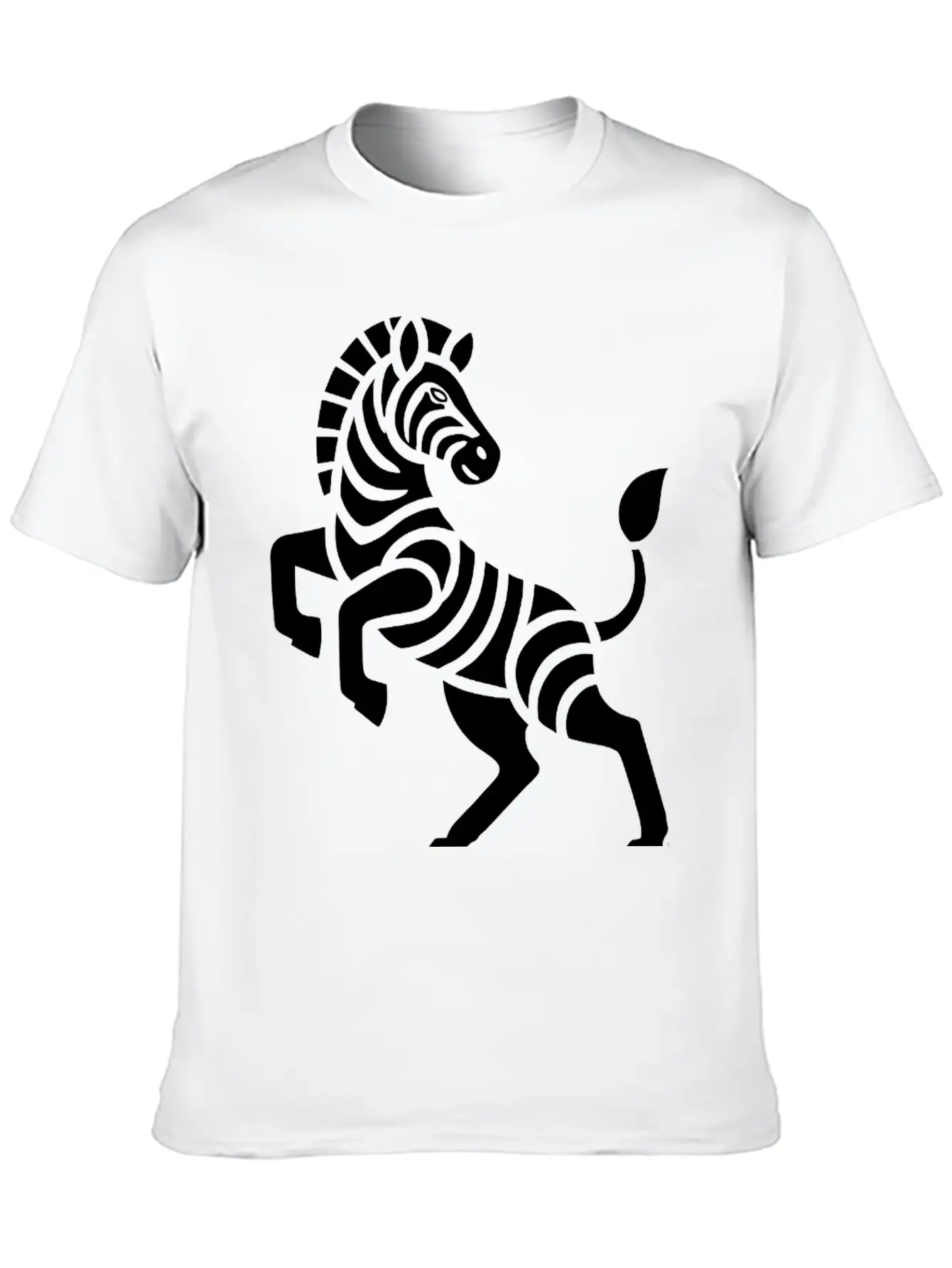 Zebra Silhouette Trick Minimal Design Breathable Graphic T-Shirt – Perfect For Casual Days