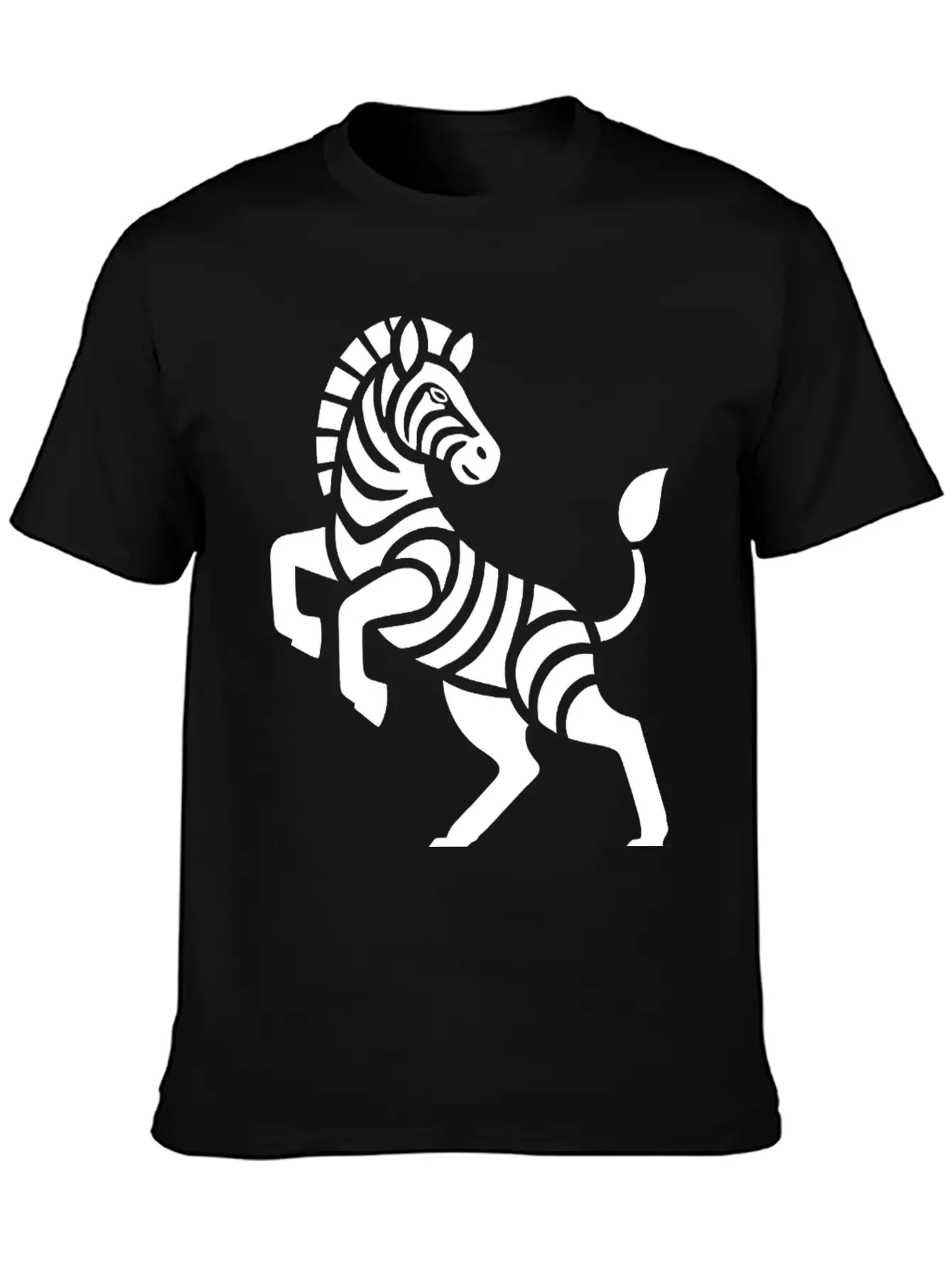 Zebra Silhouette Trick Minimal Design Breathable Graphic T-Shirt – Perfect For Casual Days