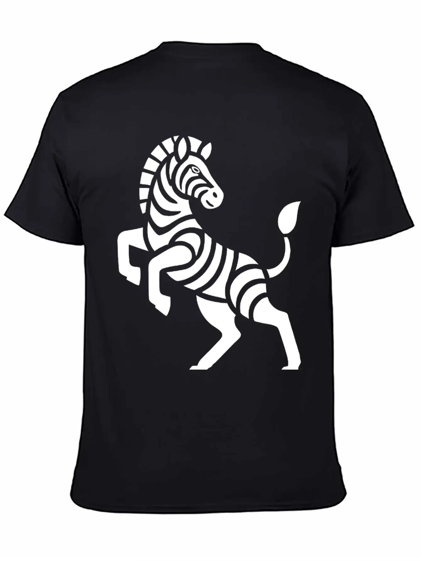 Zebra Silhouette Trick Minimal Design Breathable Graphic T-Shirt – Perfect For Casual Days