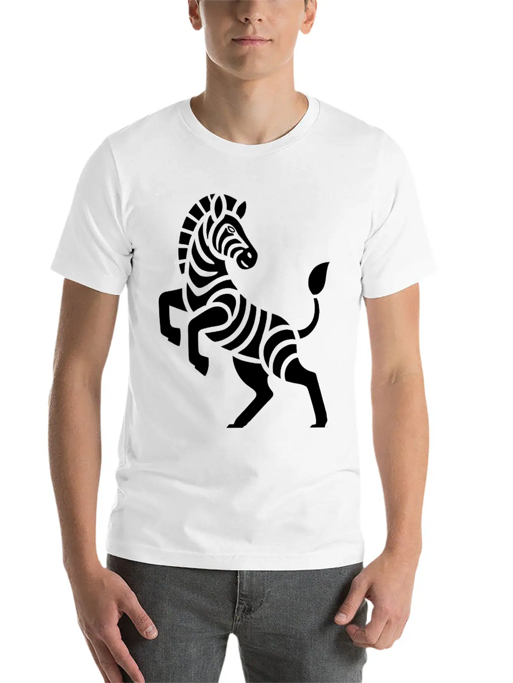 Zebra Silhouette Trick Minimal Design Breathable Graphic T-Shirt – Perfect For Casual Days