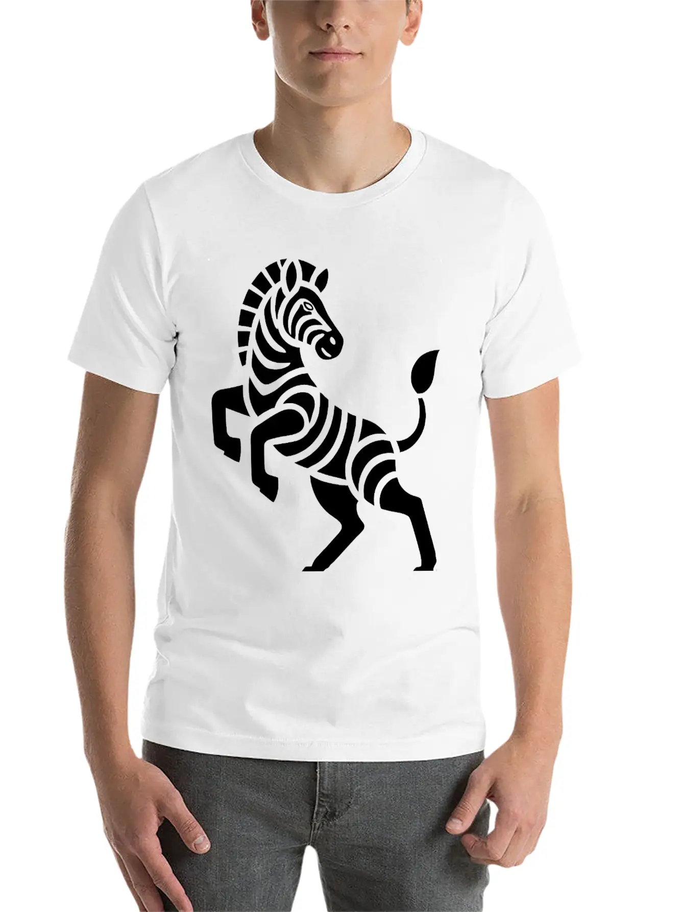 Zebra Silhouette Trick Minimal Design Breathable Graphic T-Shirt – Perfect For Casual Days
