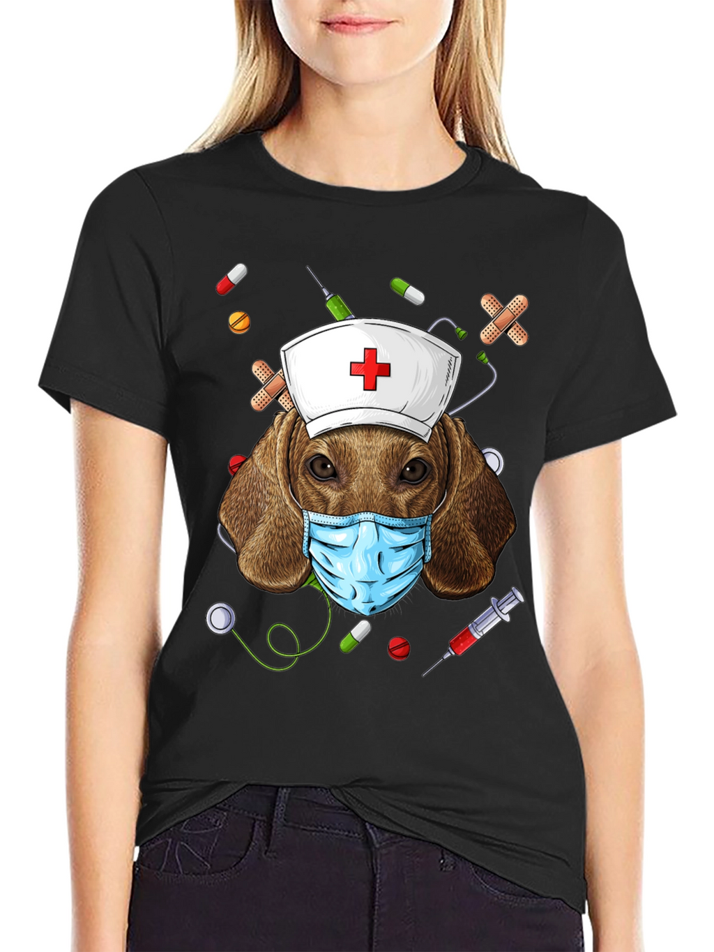 Dog Nurse T-Shirt | Funny Animal Graphic Tee