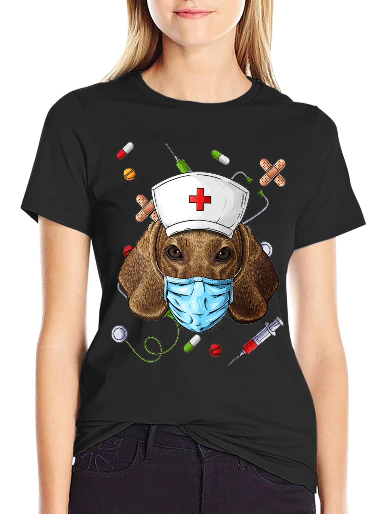 Dog Nurse T-Shirt | Funny Animal Graphic Tee