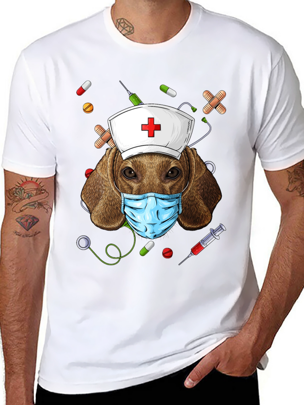 Dog Nurse T-Shirt | Funny Animal Graphic Tee