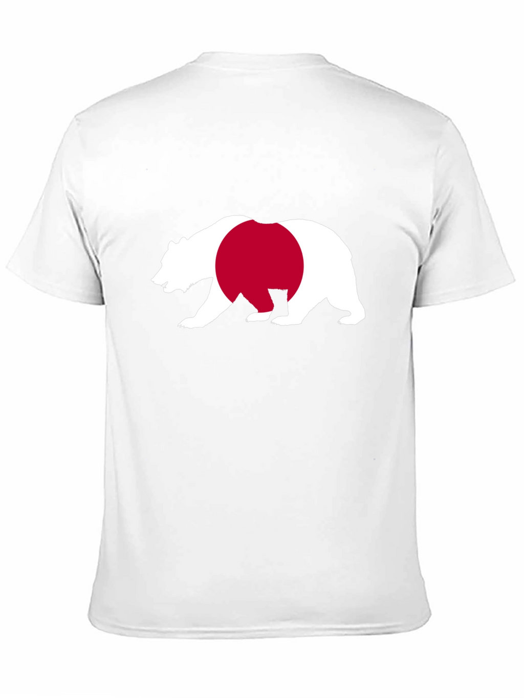 Bear Japan Flag Graphic Tee - Black Cotton Shirt