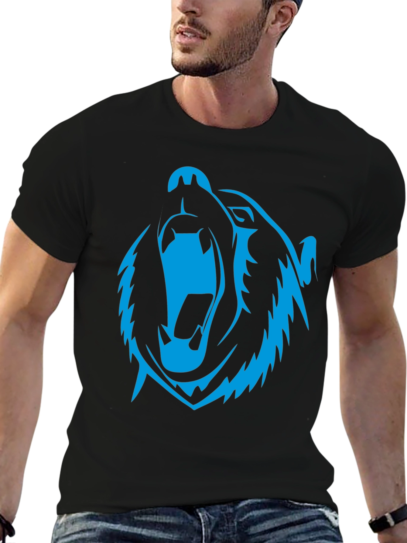 Roaring Bear Graphic Black T-Shirt