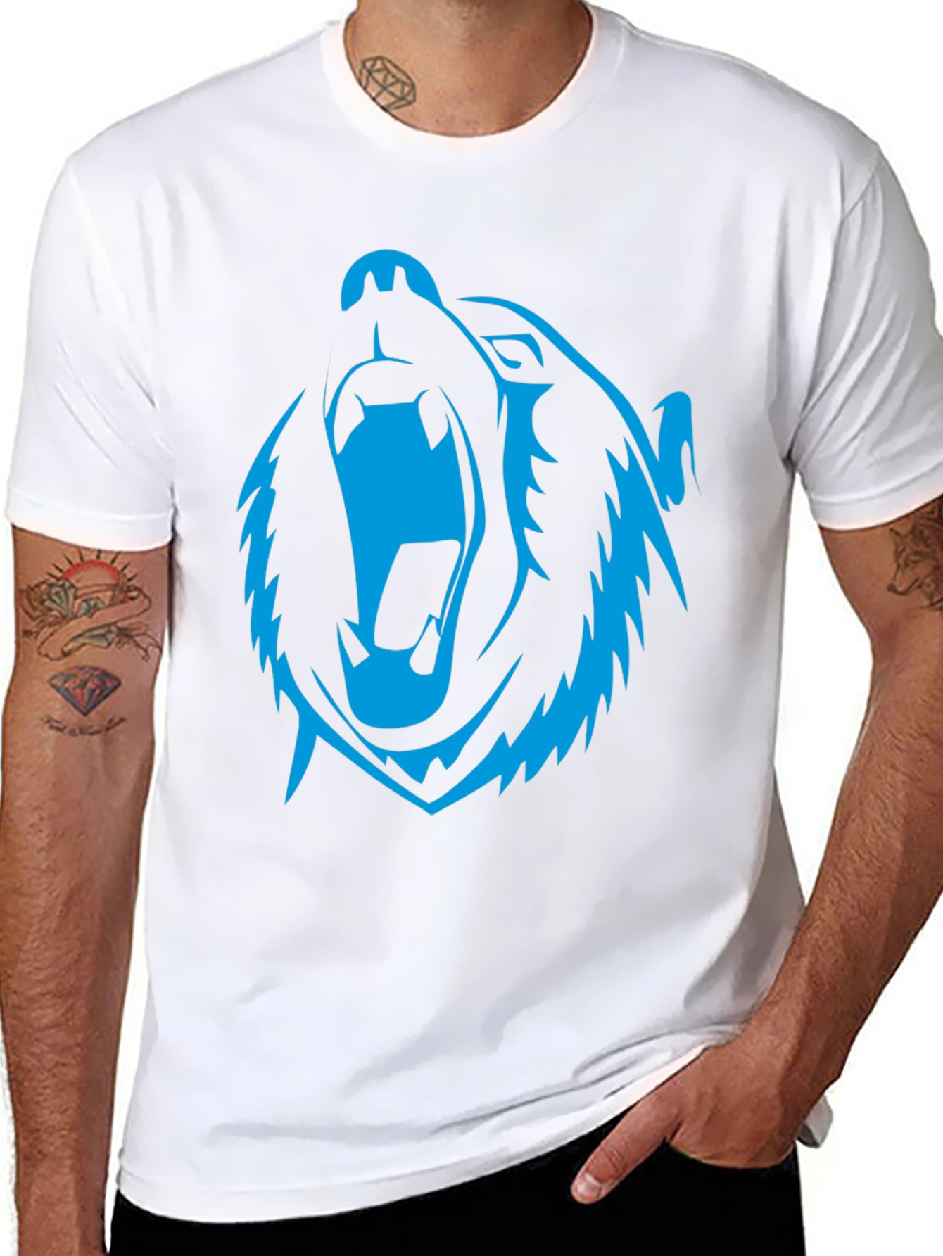 Roaring Bear Graphic Black T-Shirt