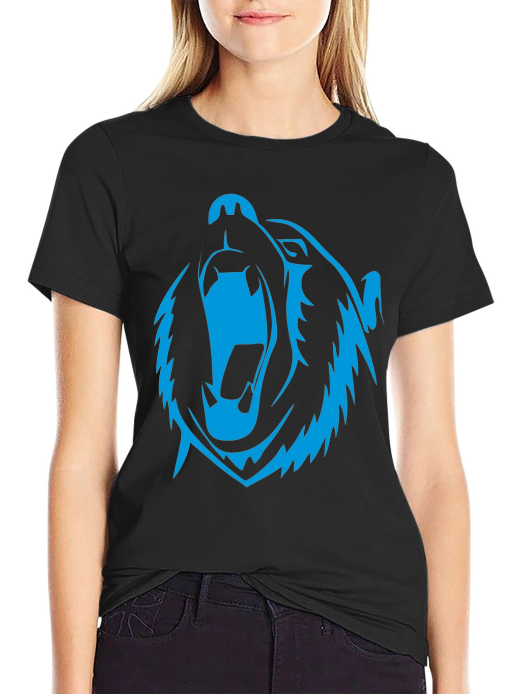 Roaring Bear Graphic Black T-Shirt